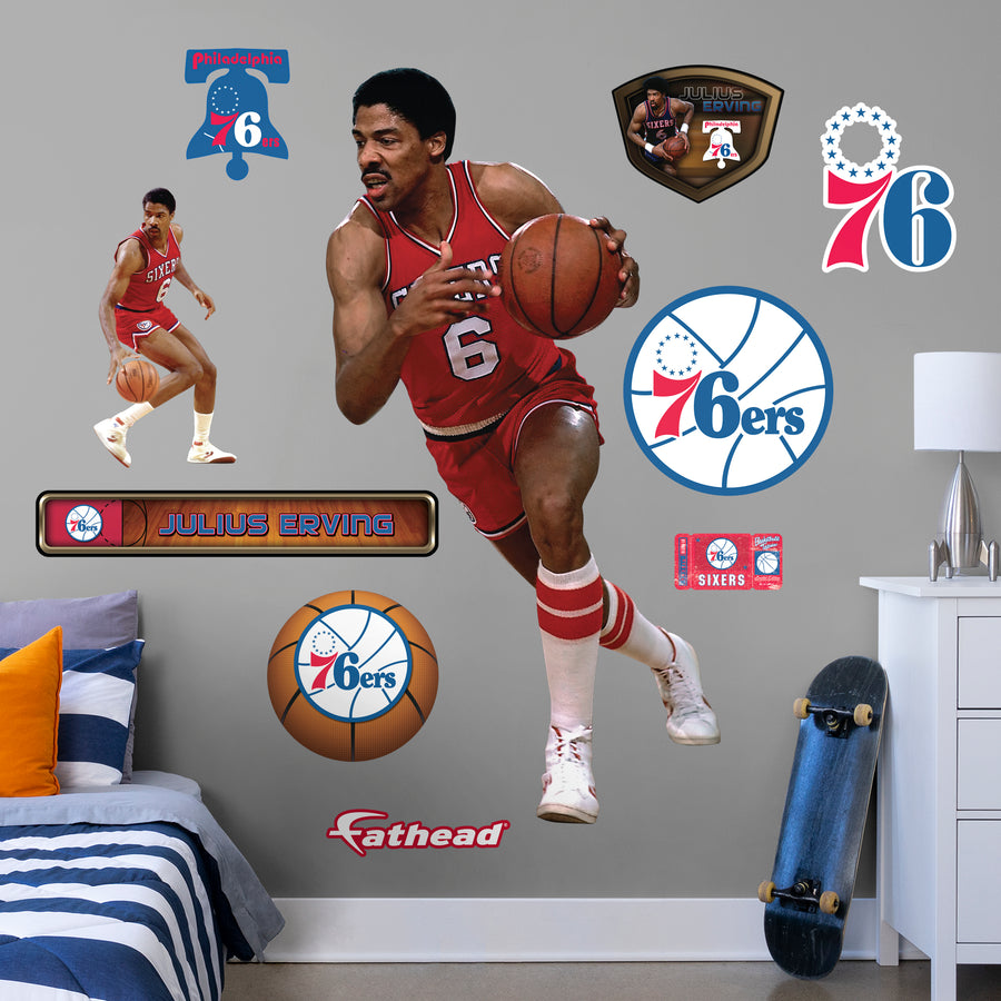 Julius Erving - RealBig Legend Collection - Official NBA - Reusable Vinyl Wall Decals