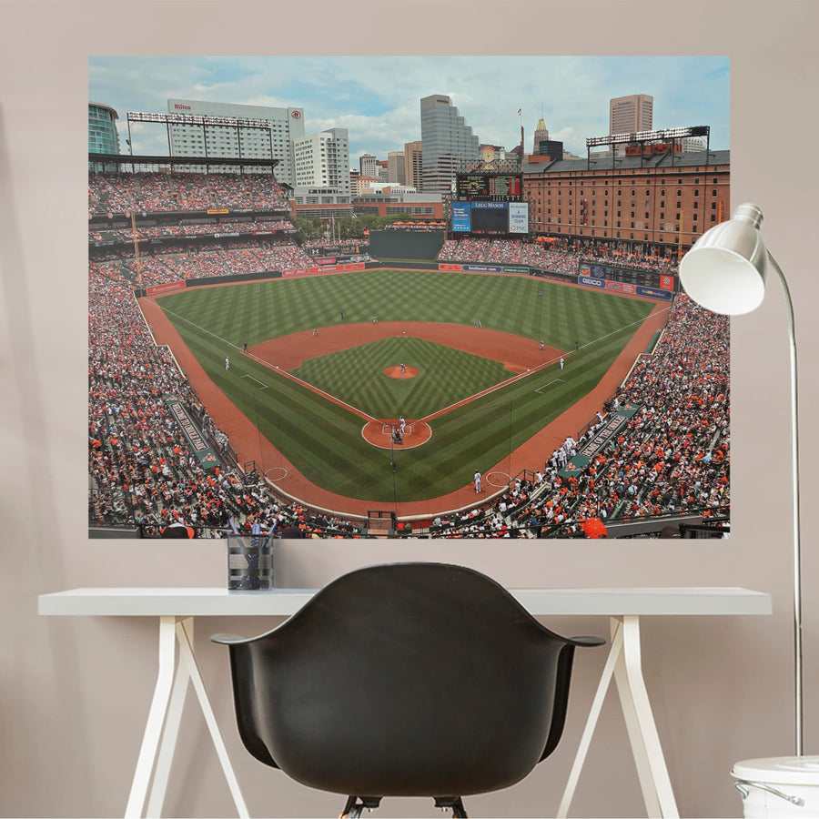 Behind Home Plate Mural - Peel & Stick Poster - Official MLB - Baltimore Orioles - Reusable Vinyl Wall Decal
