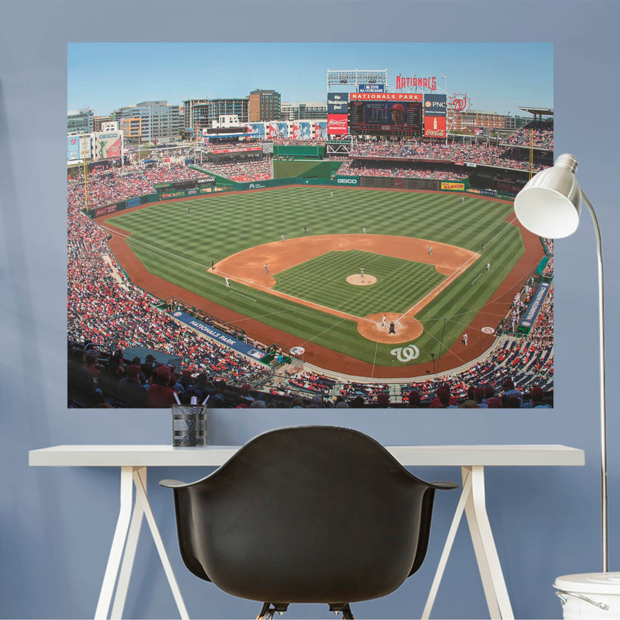Behind Home Plate Mural - Peel & Stick Poster - Official MLB - Washington Nationals - Reusable Vinyl Wall Decal