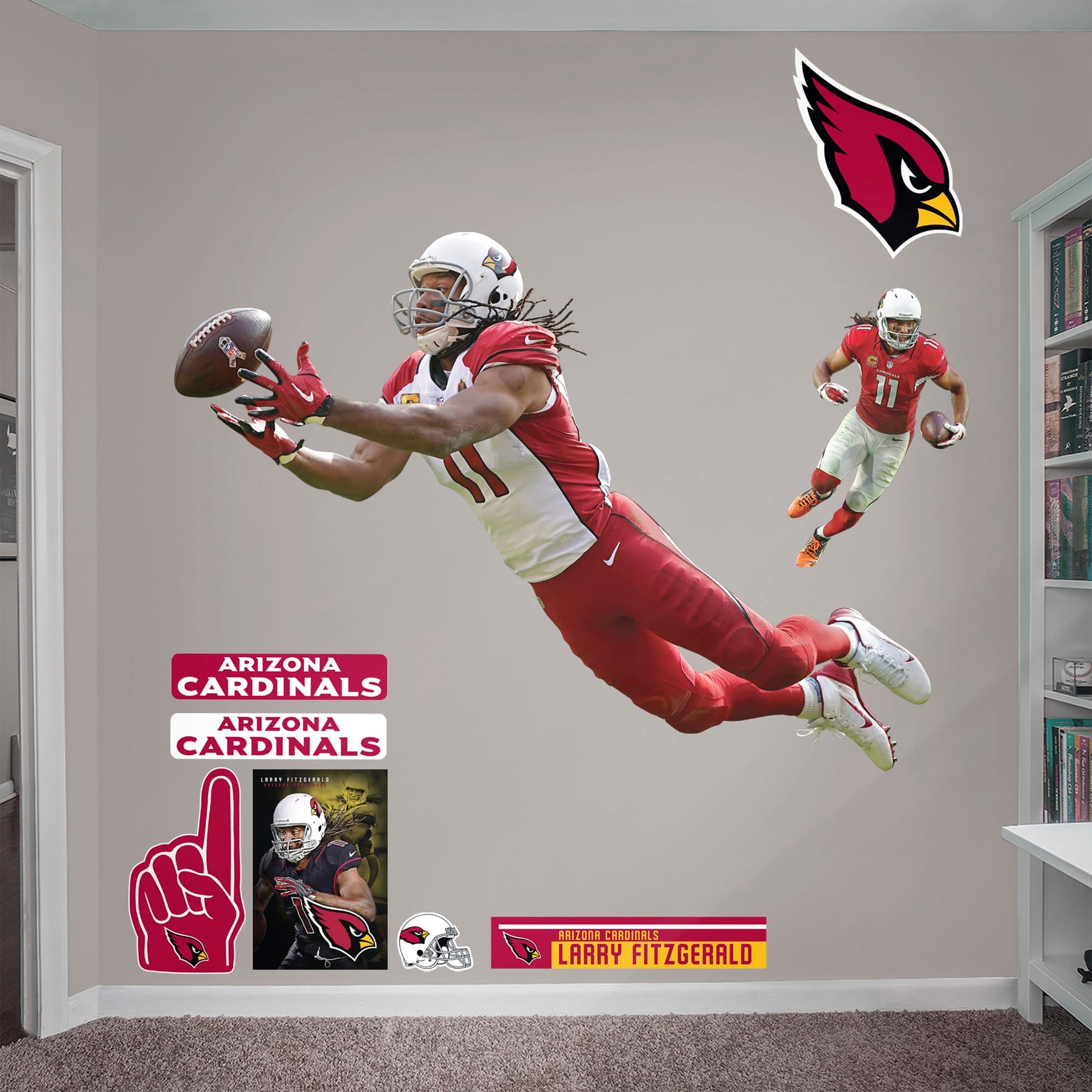 Fathead Larry Fitzgerald Arizona Cardinals 11-Pack Life-Size Removable Wall Decal