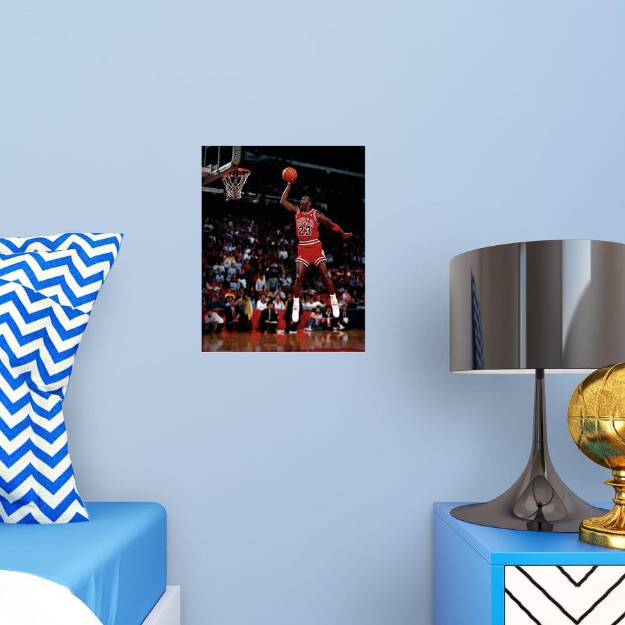 Michael Jordan - Dunking Mural - Peel & Stick Poster - Official NBA - Reusable Vinyl Wall Decal