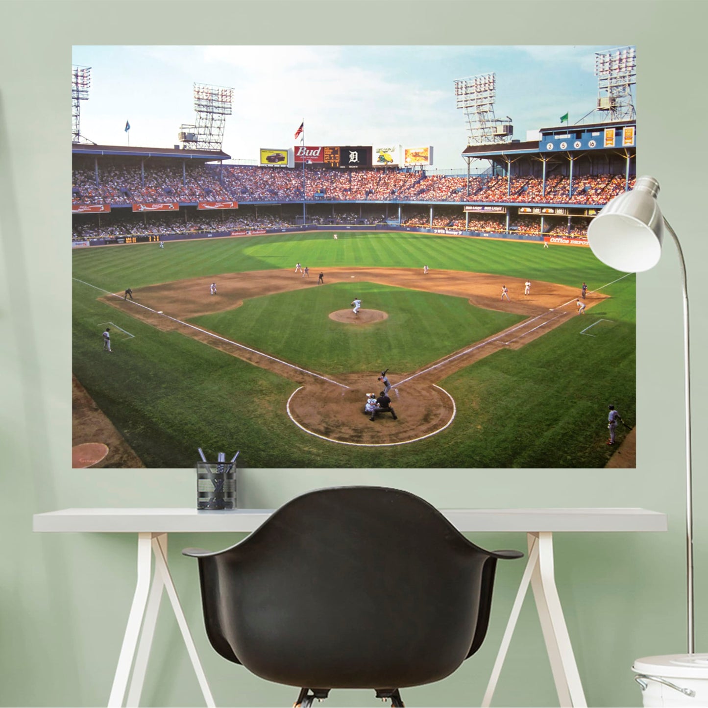 Detroit Tigers: Tiger Stadium Behind Home Plate Mural        - Officially Licensed MLB Removable Wall   Adhesive Decal