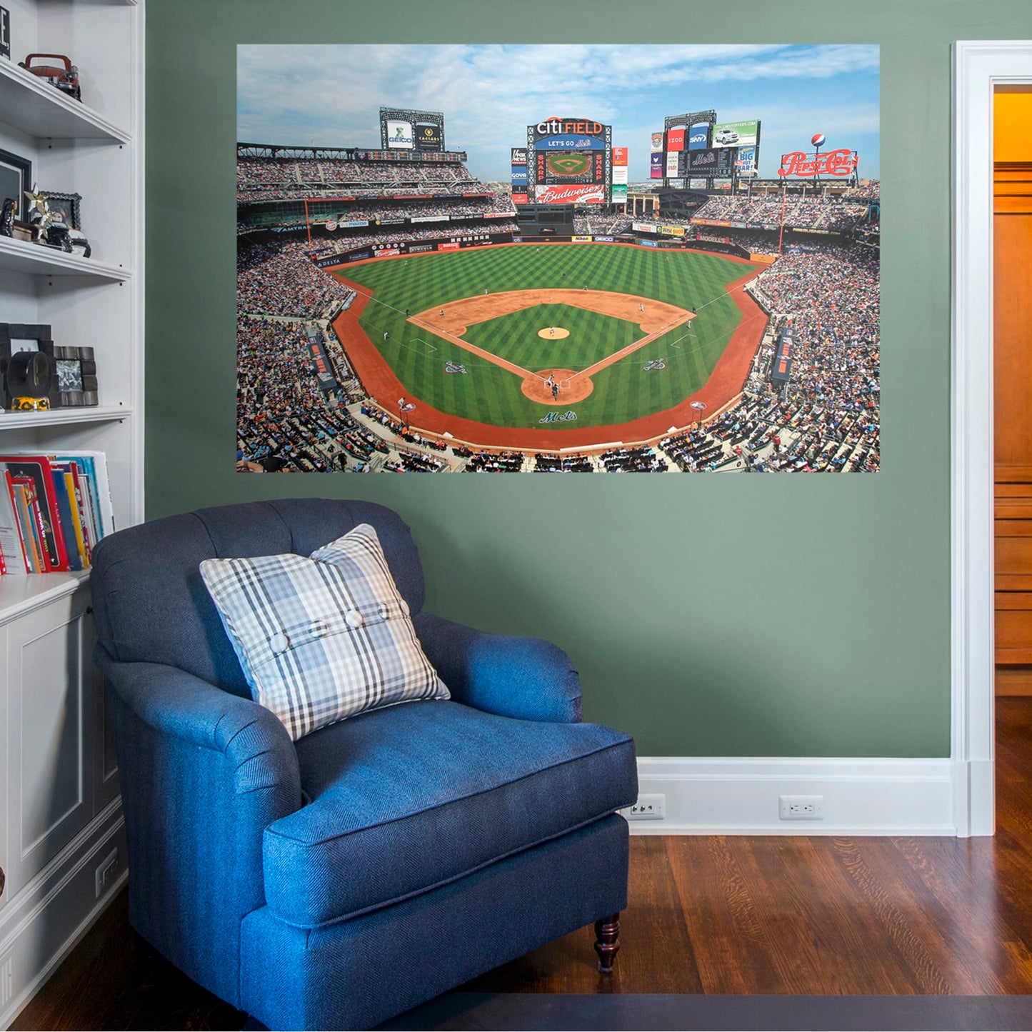 New York Mets:  Behind Home Plate Mural        - Officially Licensed MLB Removable Wall   Adhesive Decal