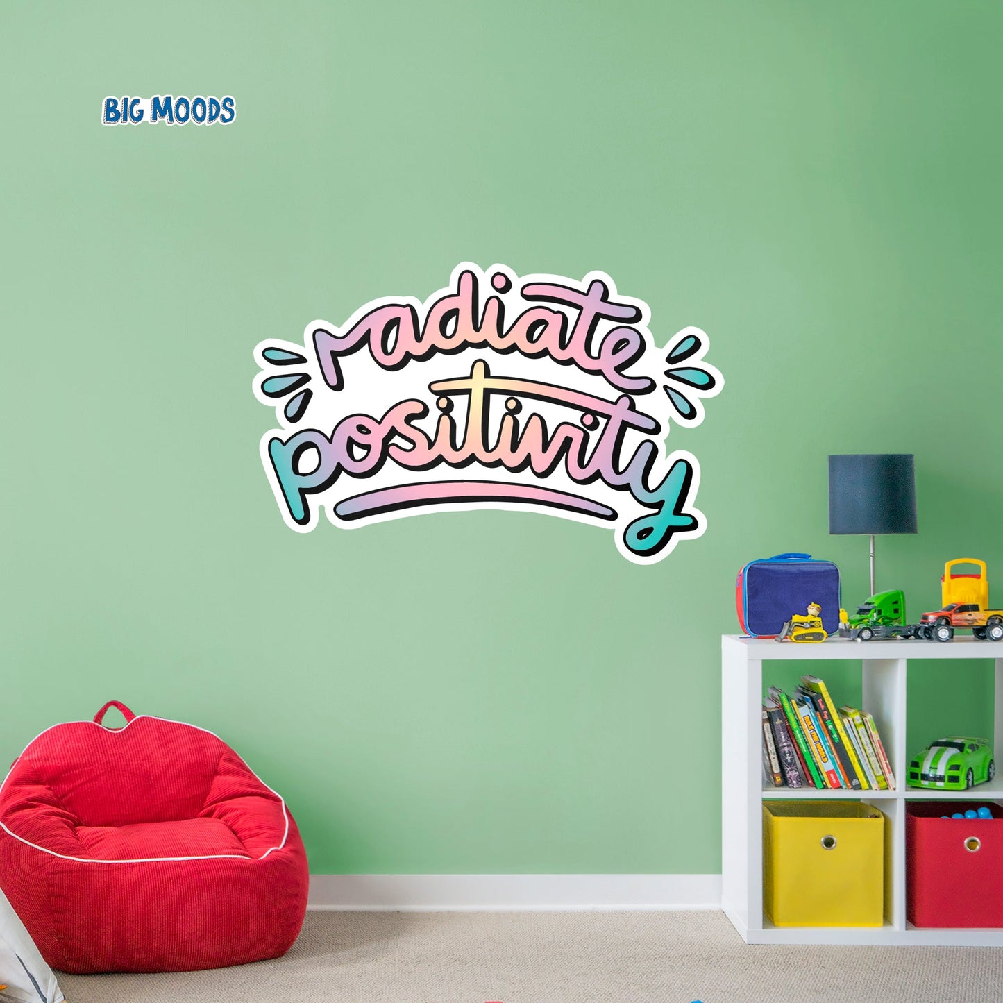 Radiate Positivity (Multi-Color)        - Officially Licensed Big Moods Removable     Adhesive Decal