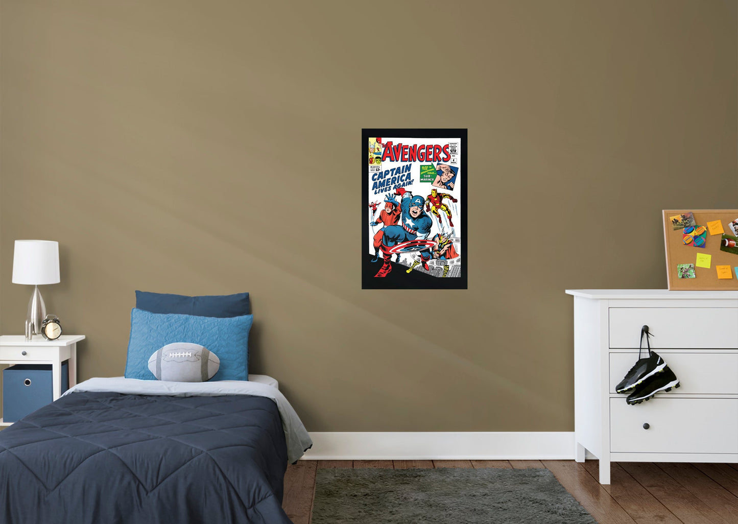 Captain America:  Lives Again Mural        - Officially Licensed Marvel Removable     Adhesive Decal