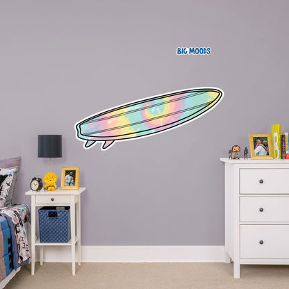 Surfboard (Tie-Dye)        - Officially Licensed Big Moods Removable     Adhesive Decal