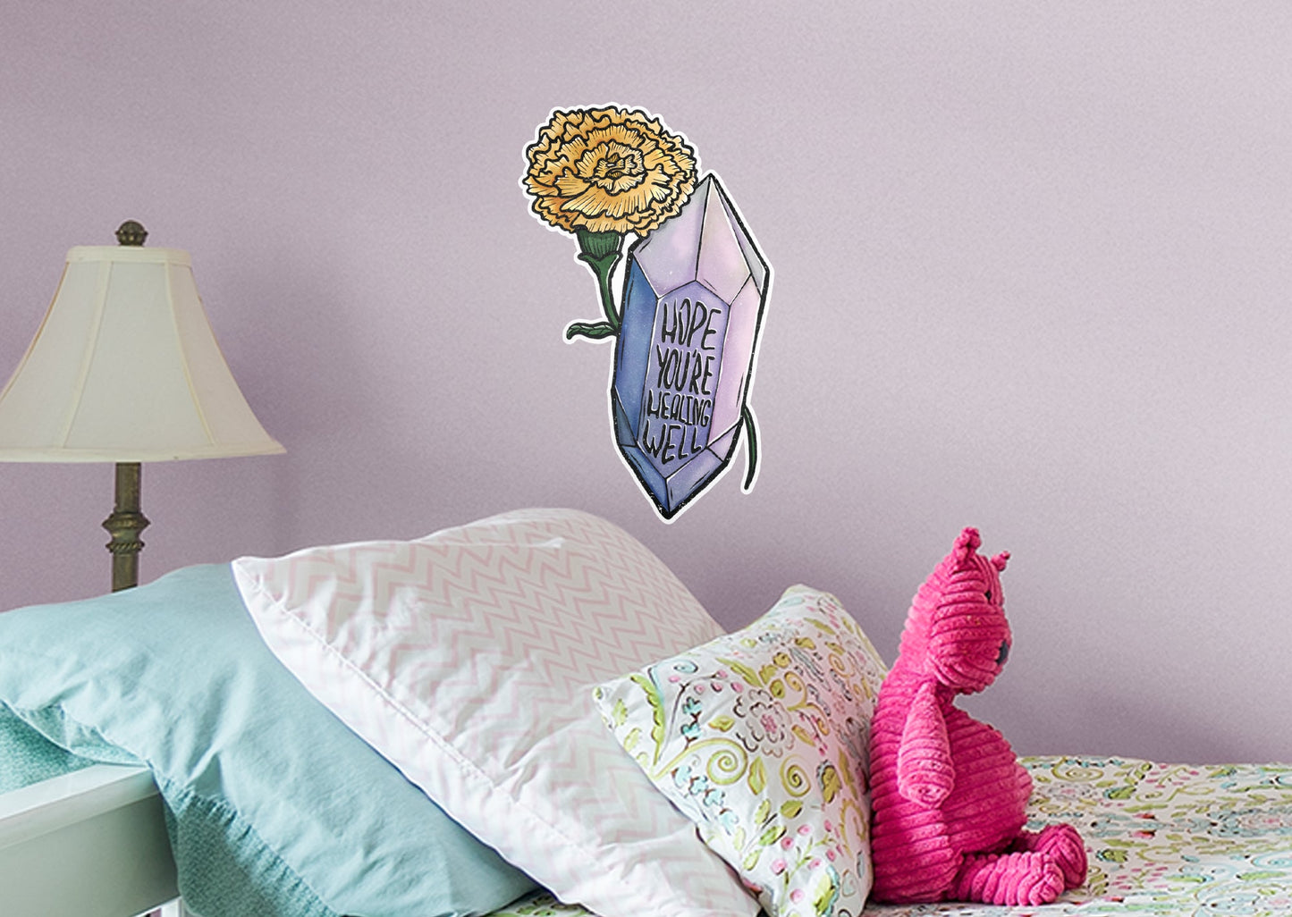 Hope Youre Healing Well Floral Crystal        - Officially Licensed Big Moods Removable     Adhesive Decal