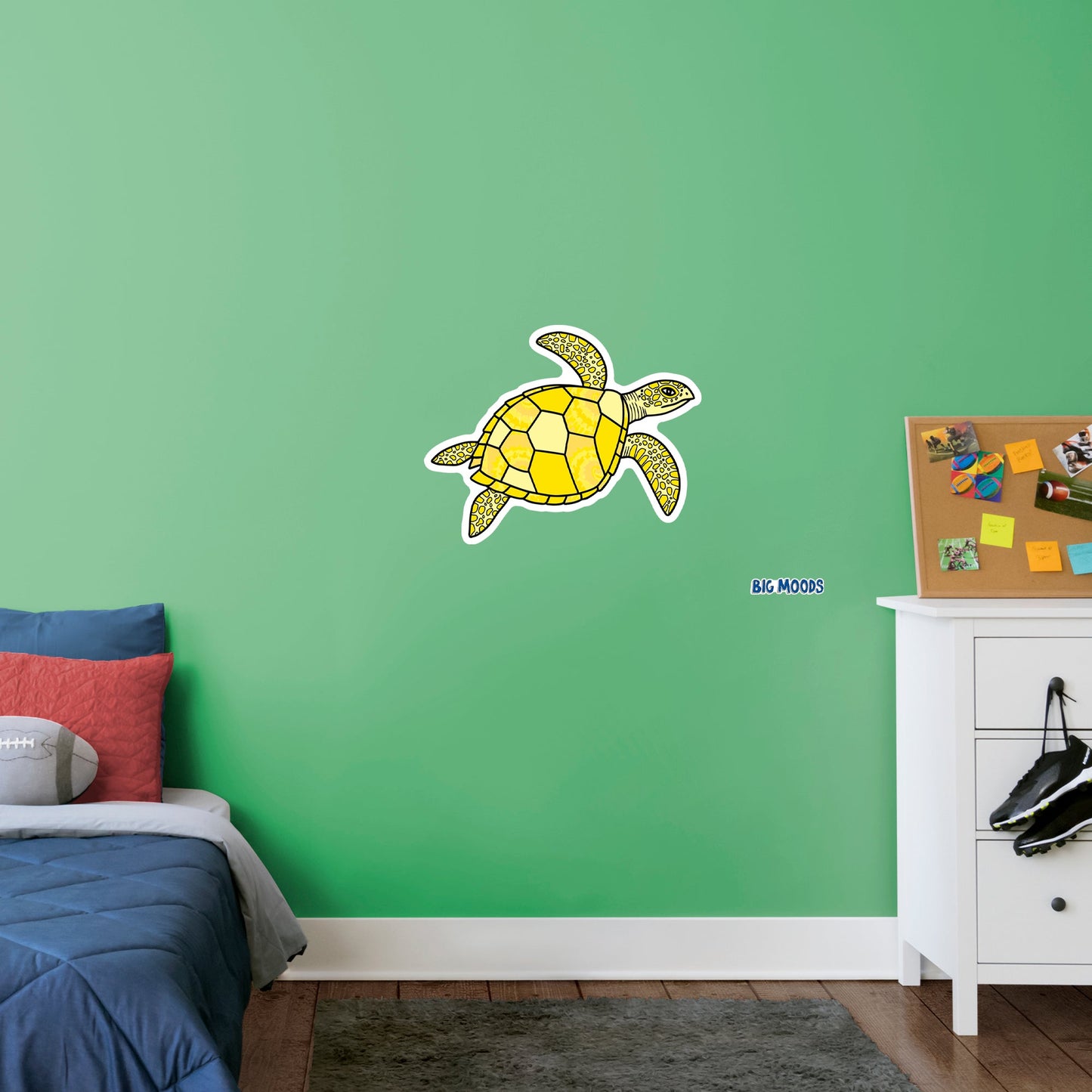 Turtle (Yellow)        - Officially Licensed Big Moods Removable     Adhesive Decal