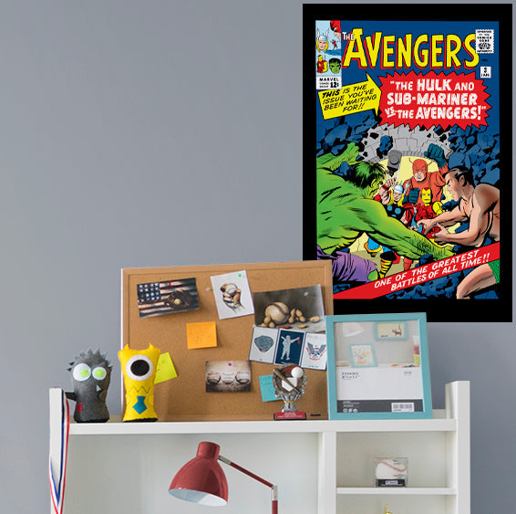 The Hulk:  Vs The Sub-Mariner Vs The Avengers Mural        - Officially Licensed Marvel Removable     Adhesive Decal