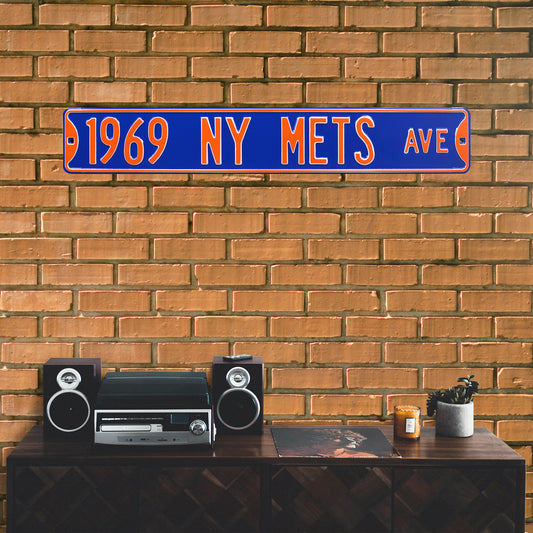 New York Mets Steel Street Sign-1969 NY METS AVE