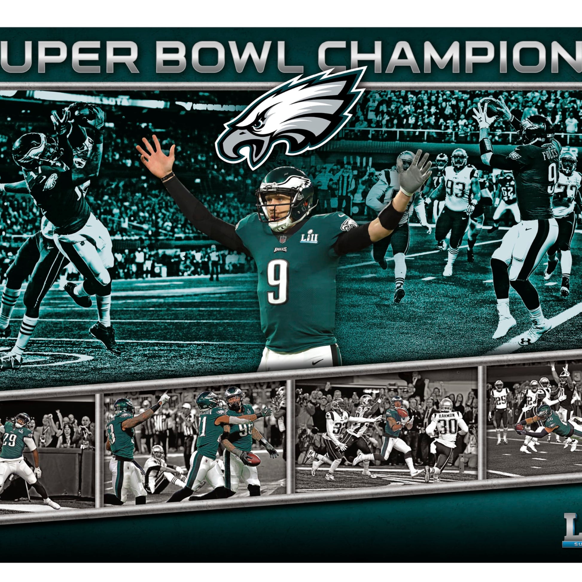 Philadelphia Eagles: Super Bowl 52 Moments Mural - NFL Removable Wall Adhesive Wall Decal Giant 48'W x 36'H