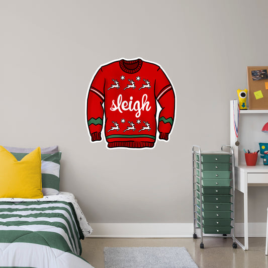 Sleigh Sweater        - Officially Licensed Big Moods Removable     Adhesive Decal