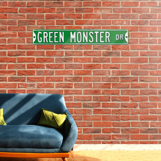 Boston Red Sox Steel Street Sign-GREEN MONSTER DR on Green