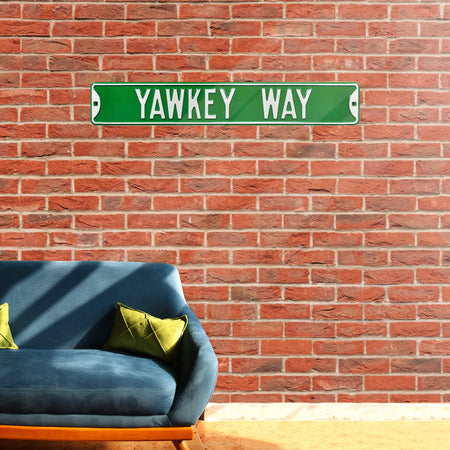 Boston Red Sox Steel Street Sign-YAWKEY Way on Green 36 W x 6 H