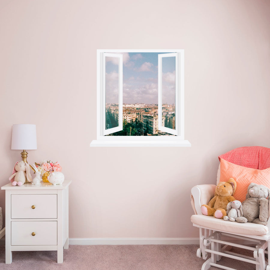 Mediterranean City Instant Window        -   Removable     Adhesive Decal