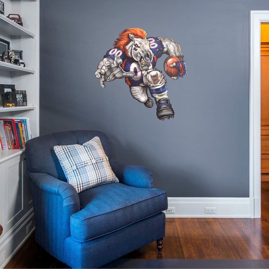 Denver Broncos - RealBig Blistering Bronco Logo Collection - Official NFL - Reusable Vinyl Wall Decals