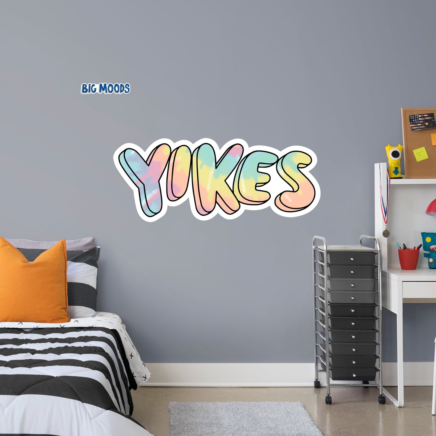 Yikes (Tie-Dye)        - Officially Licensed Big Moods Removable     Adhesive Decal