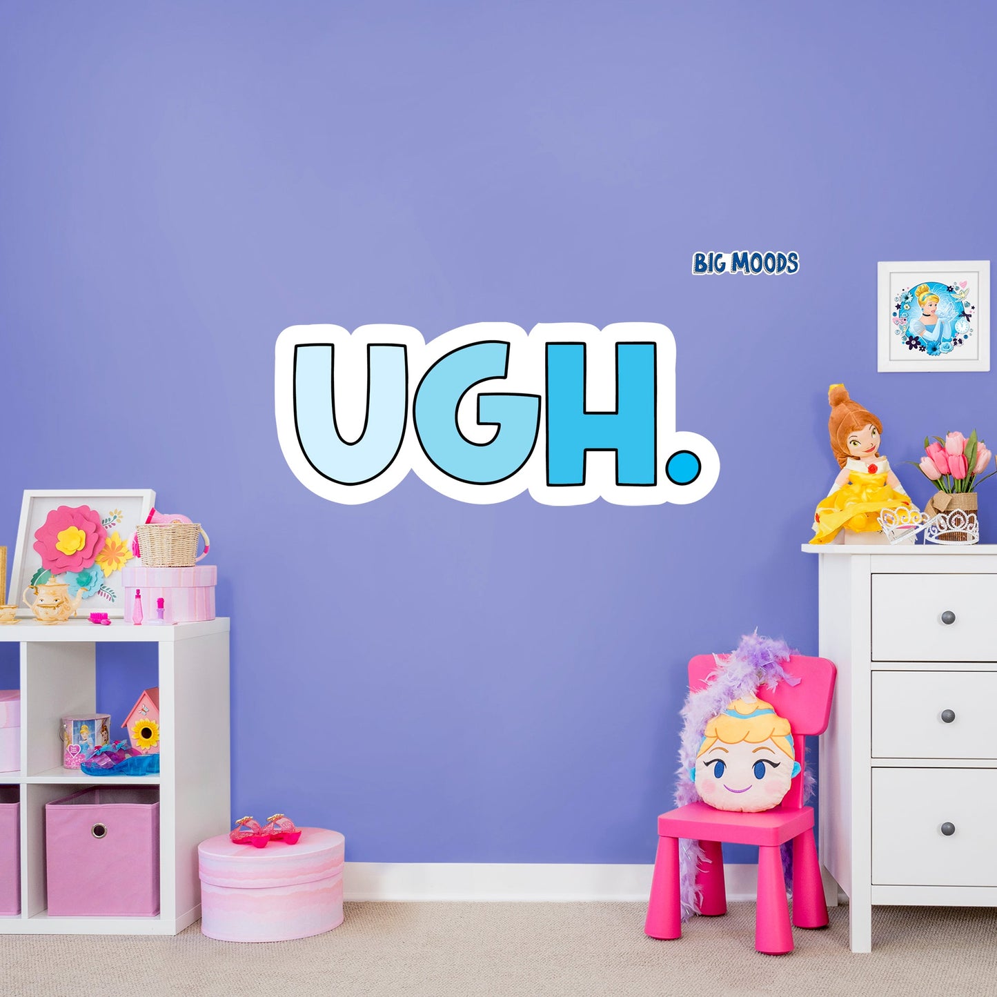Ugh (Blue)        - Officially Licensed Big Moods Removable     Adhesive Decal