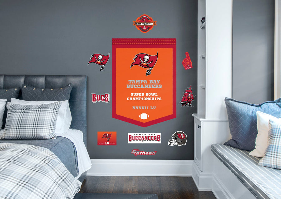 Tampa Bay Buccaneers - RealBig Super Bowl Championships Collection - Official NFL - Reusable Vinyl Wall Decals
