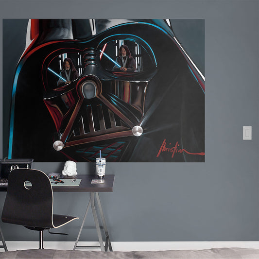Darth Vader Helmet Mural        - Officially Licensed Star Wars Removable     Adhesive Decal