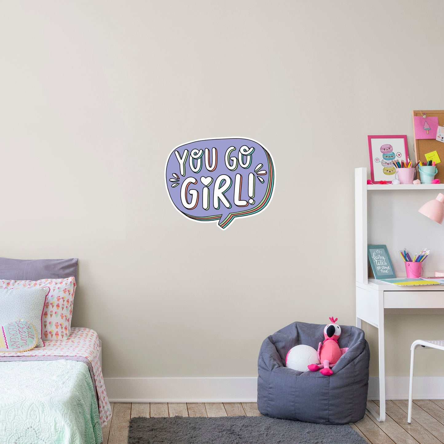 You Go Girl Text Bubble        - Officially Licensed Big Moods Removable     Adhesive Decal