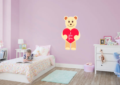 Valentine's Day:  Teddy Bear        -   Removable     Adhesive Decal