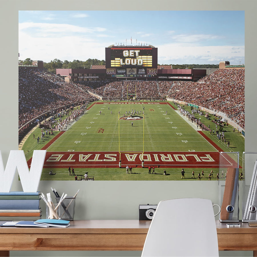 Doak Campbell Stadium Endzone View - Peel & Stick Poster - Official NCAA - Florida State Seminoles - Reusable Vinyl Wall Decal