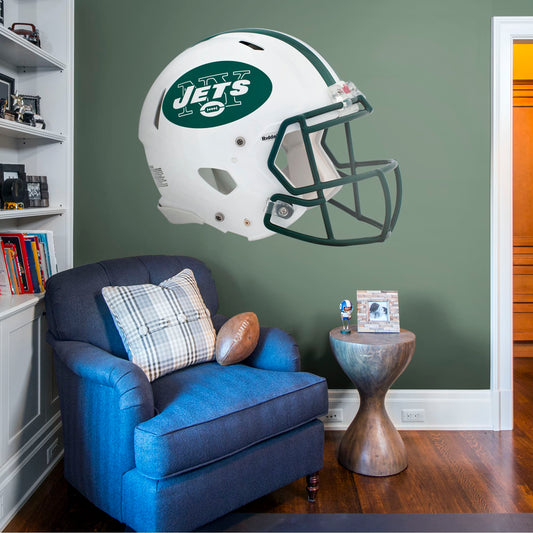 New York Jets: Throwback Helmet        - Officially Licensed NFL Removable Wall   Adhesive Decal