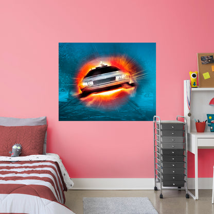 Back to the Future: DeLorean Time Machine Poster Ii        - Officially Licensed NBC Universal Removable Wall   Adhesive Decal