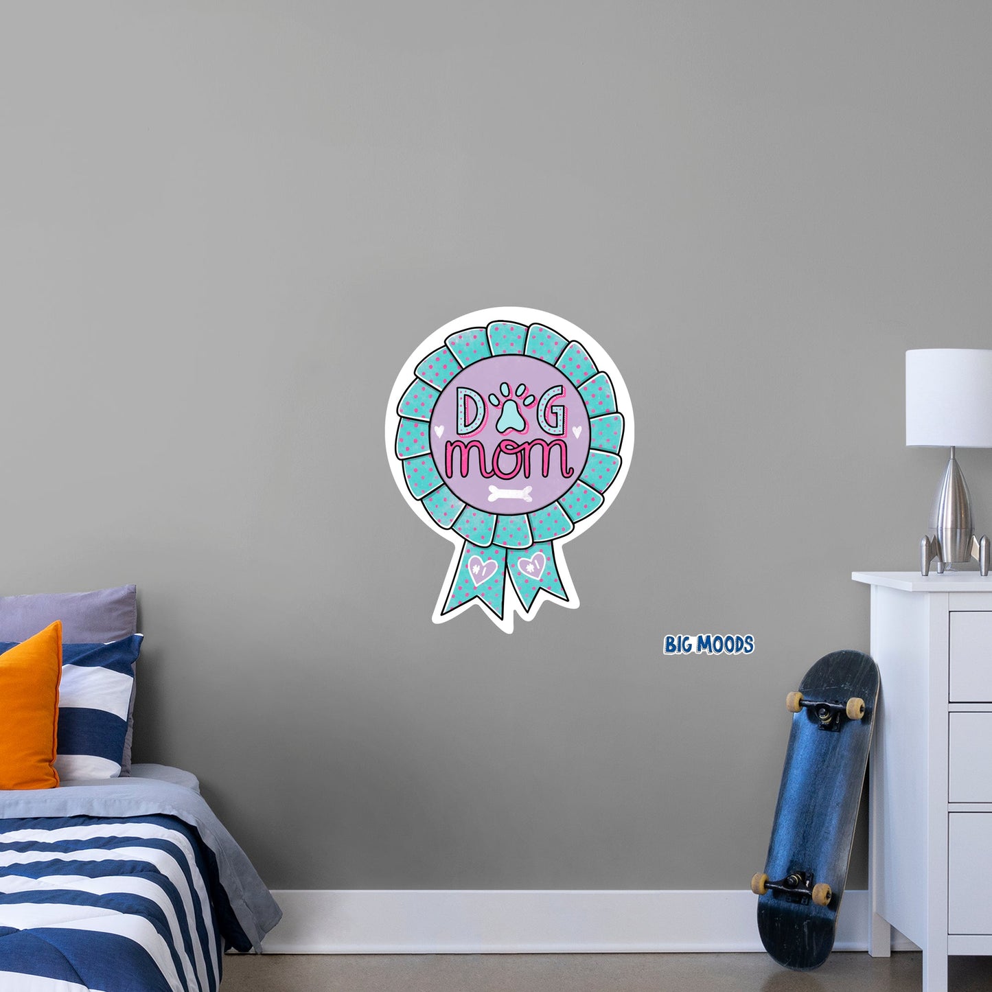 Dog Mom        - Officially Licensed Big Moods Removable     Adhesive Decal