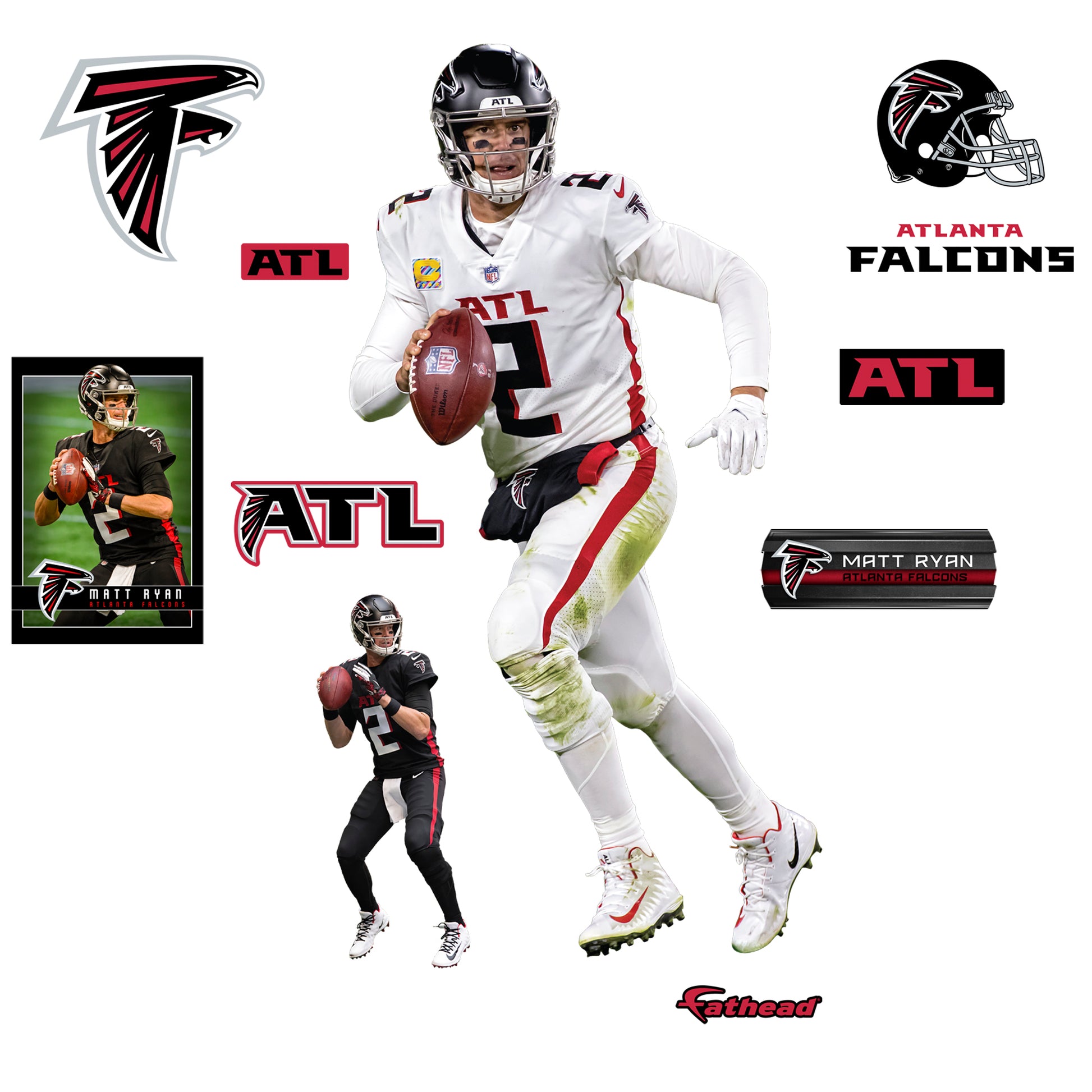 Atlanta Falcons: Matt Ryan 2020 - NFL Removable Wall Adhesive Wall Decal Large