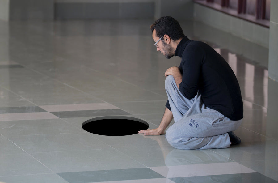 Dark Hole Instant Window        -   Removable     Adhesive Decal