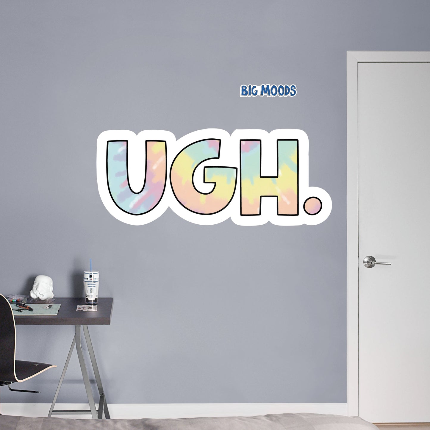 Ugh (Tie-Dye)        - Officially Licensed Big Moods Removable     Adhesive Decal