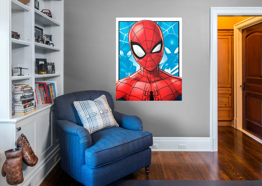 Spider-Man:  Evergreen Face Mural        - Officially Licensed Marvel Removable Wall   Adhesive Decal
