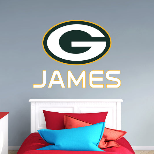 Green Bay Packers:  Stacked Personalized Name        - Officially Licensed NFL    Transfer Decal