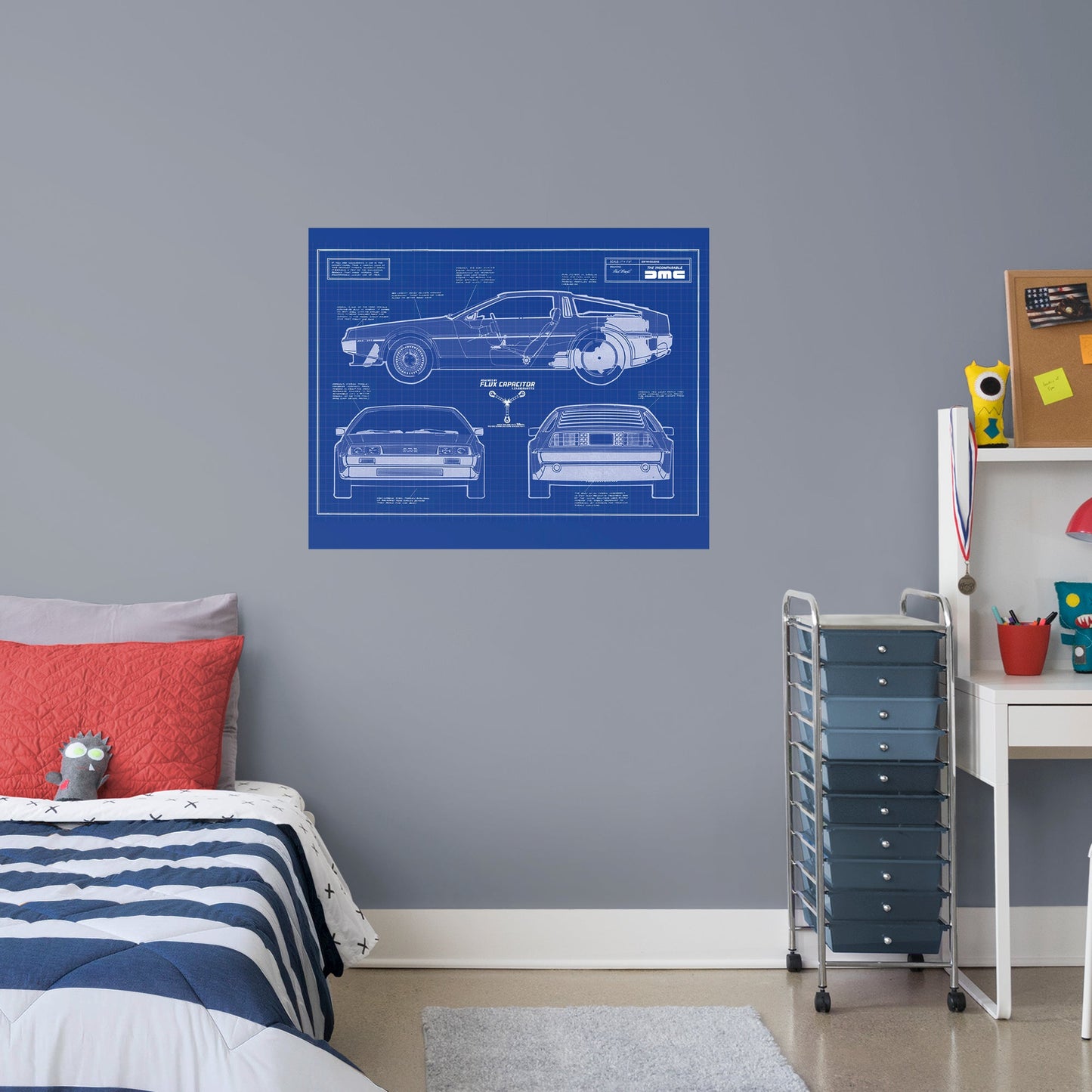 Back to the Future: DeLorean Time Machine Poster Iv        - Officially Licensed NBC Universal Removable Wall   Adhesive Decal