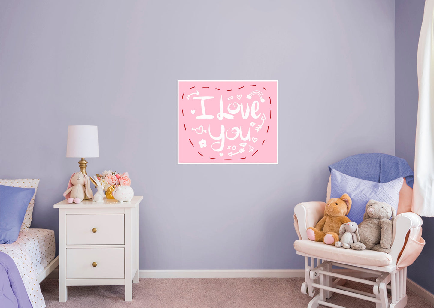 I Love You Pink        - Officially Licensed Big Moods Removable     Adhesive Decal
