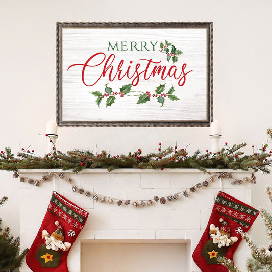 Christmas:  Merry Christmas Faux Frame        -   Removable     Adhesive Decal