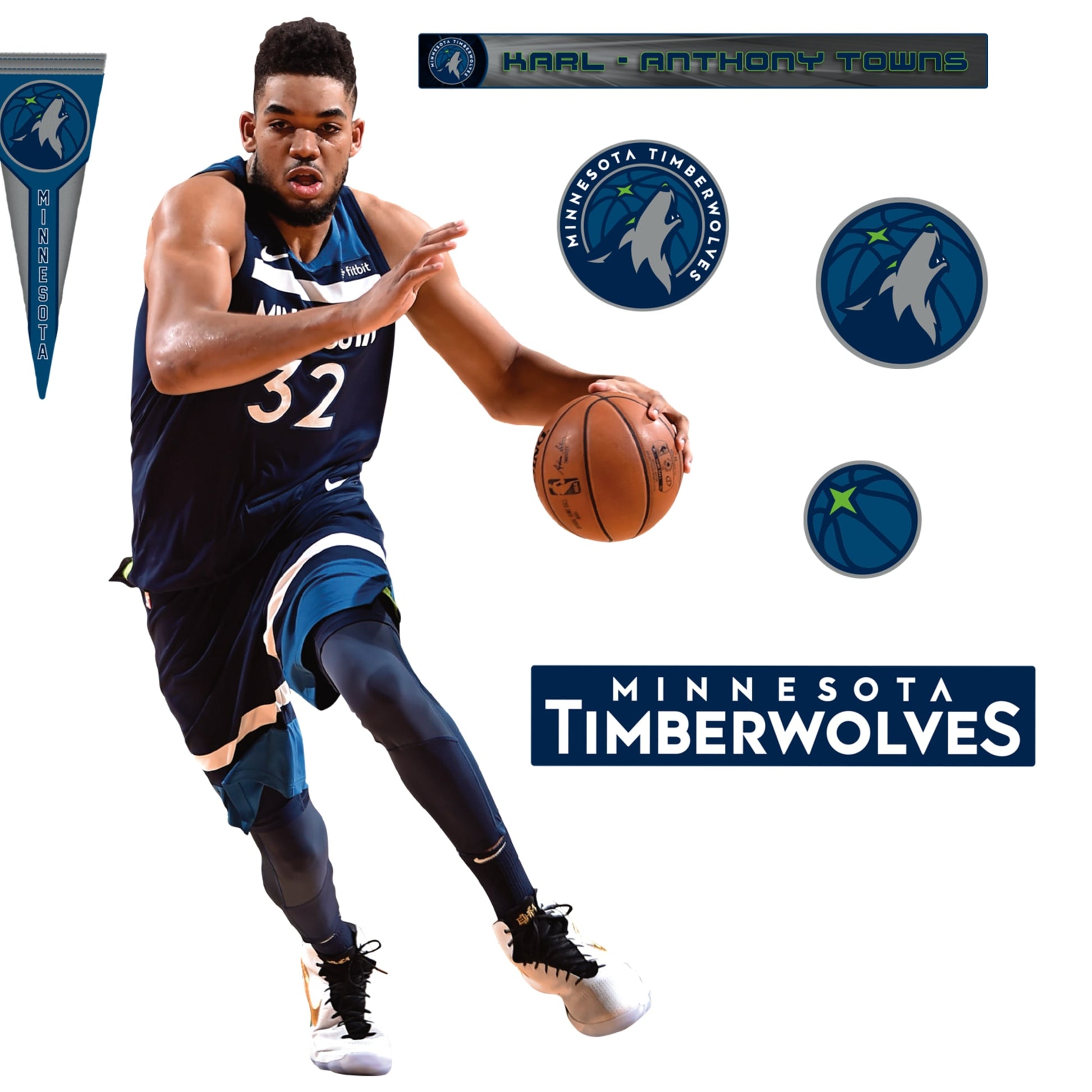 Fathead Karl-Anthony towns - X-Large Officially Licensed NBA Removable Wall Decal