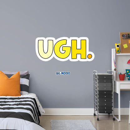 Ugh (Yellow)        - Officially Licensed Big Moods Removable     Adhesive Decal