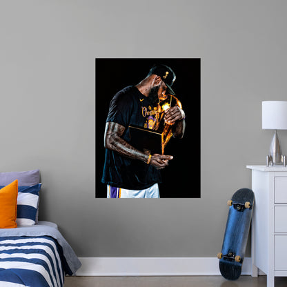 Los Angeles Lakers: Lebron James Kiss 2020 Trophy        - Officially Licensed NBA Removable Wall   Adhesive Decal