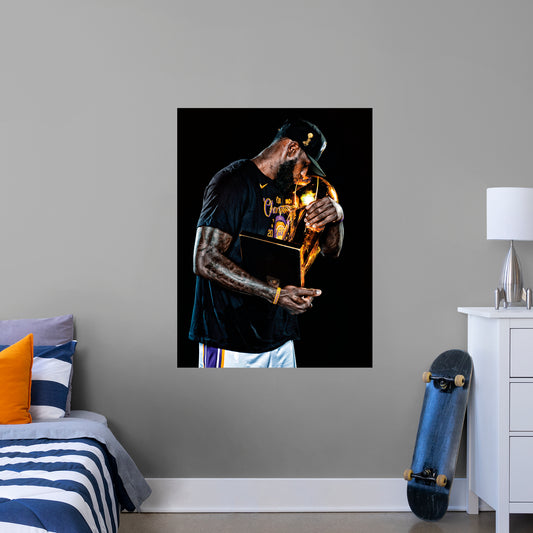 Los Angeles Lakers: Lebron James Kiss 2020 Trophy        - Officially Licensed NBA Removable Wall   Adhesive Decal