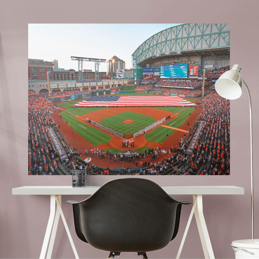 Behind Home Plate Mural - Peel & Stick Poster - Official MLB - Houston Astros - Reusable Vinyl Wall Decal