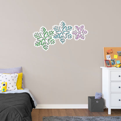 Three Snowflakes        - Officially Licensed Big Moods Removable     Adhesive Decal