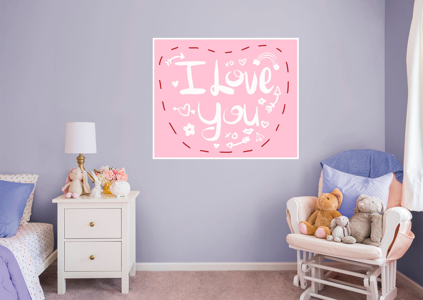 I Love You Pink        - Officially Licensed Big Moods Removable     Adhesive Decal