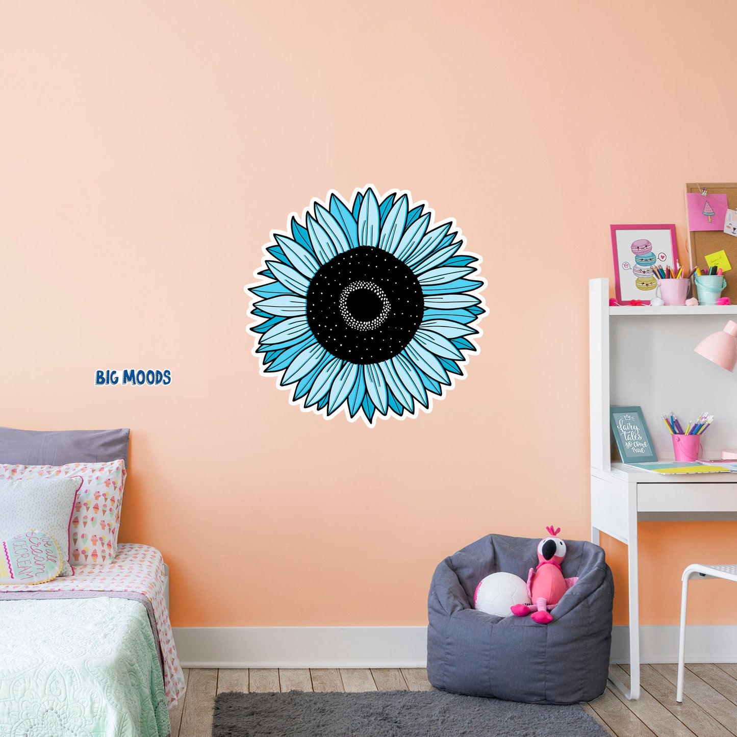 Sunflower (Blue)        - Officially Licensed Big Moods Removable     Adhesive Decal