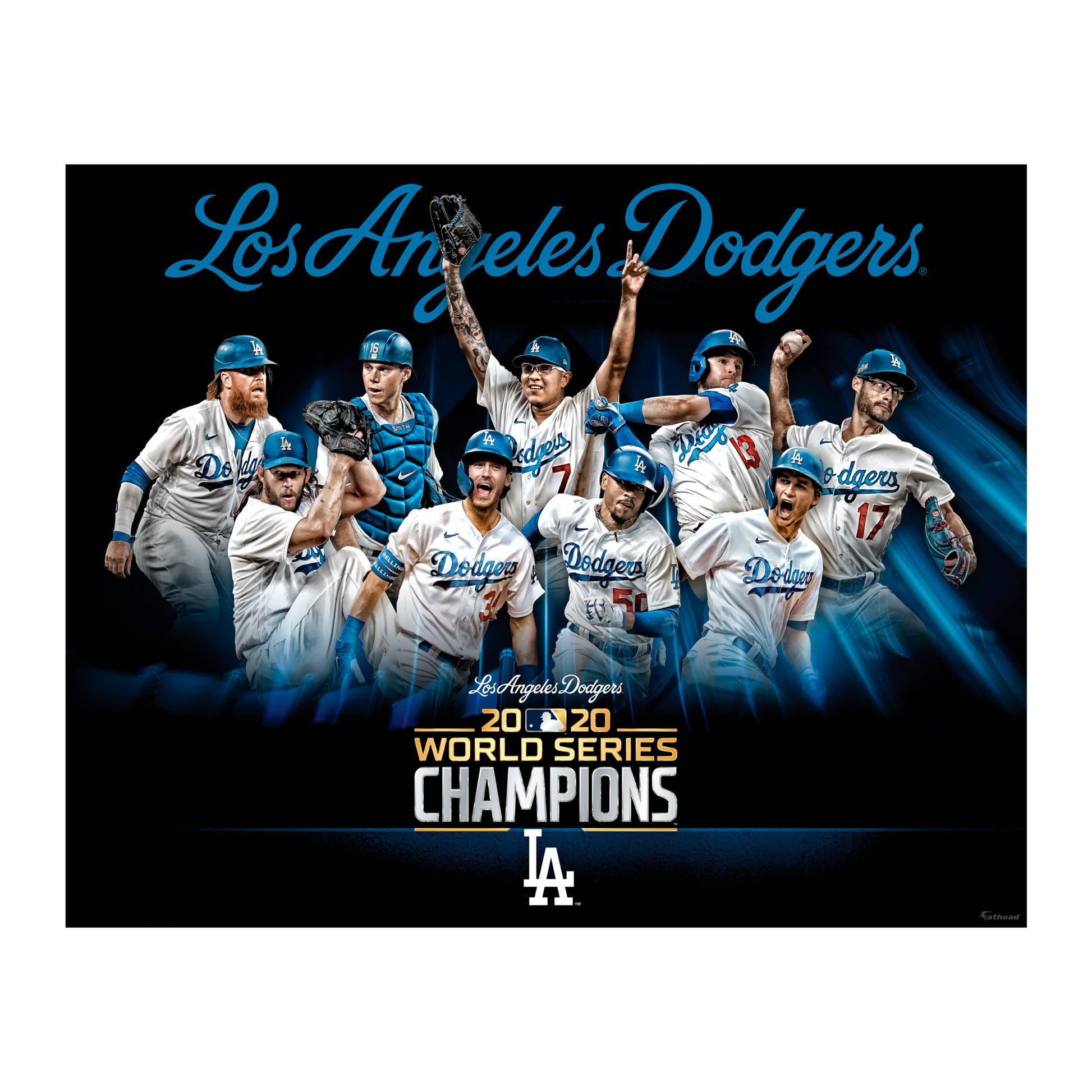 Los Angeles Dodgers: 2020 World Series Champions Mural - MLB Removable Wall Adhesive Wall Decal Giant 48W x 36H