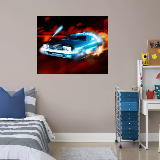 Back to the Future: DeLorean Time Machine Poster Iii        - Officially Licensed NBC Universal Removable Wall   Adhesive Decal