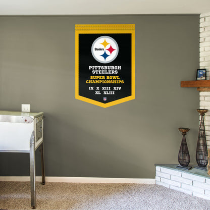 Pittsburgh Steelers:  Super Bowl Champions Banner        - Officially Licensed NFL Removable Wall   Adhesive Decal