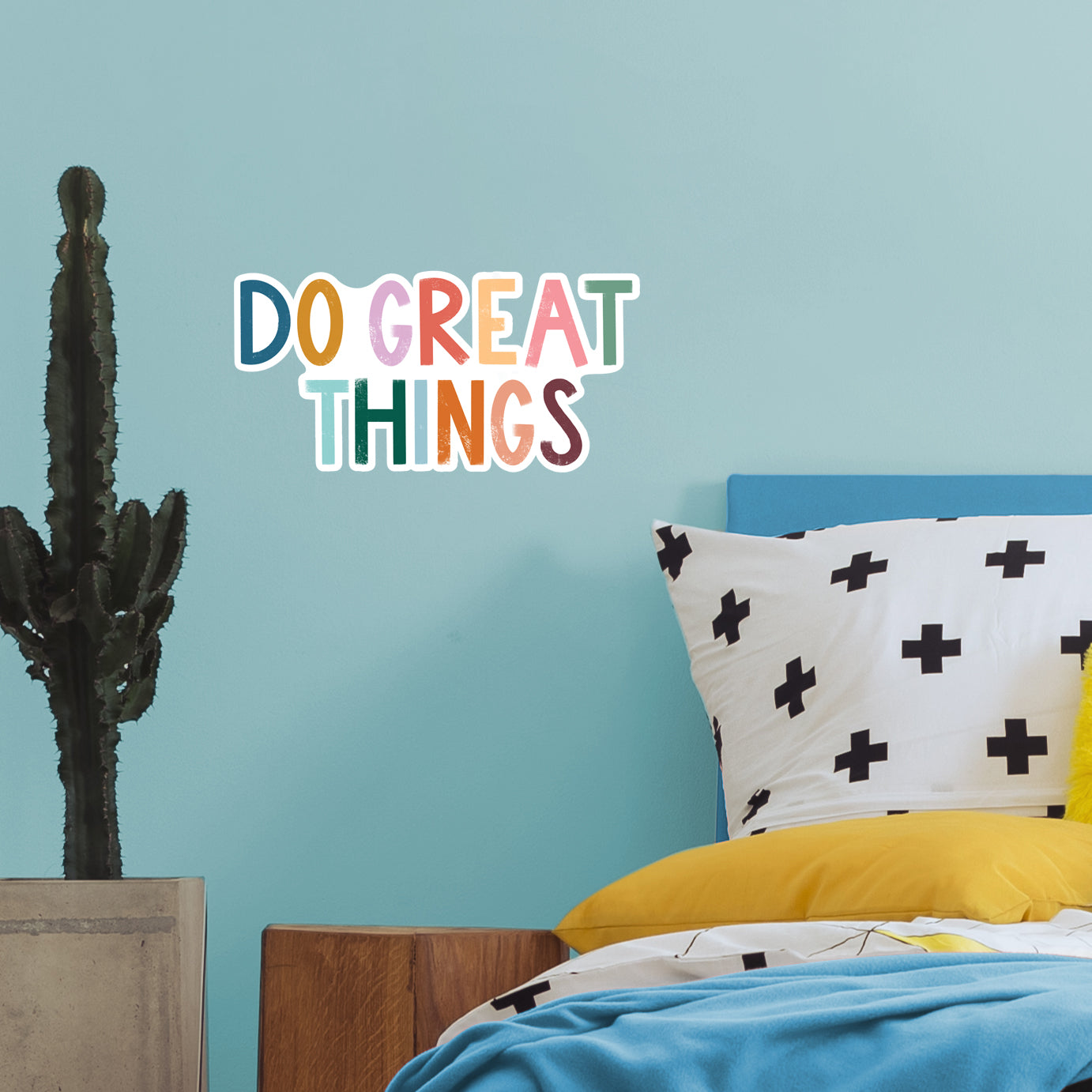Do Great Things Multicolor        - Officially Licensed Big Moods Removable     Adhesive Decal